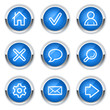 Basic web icons, blue buttons Basic web icons, blue buttons