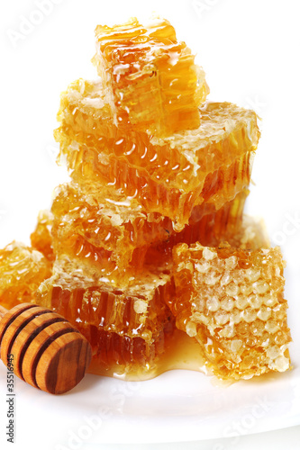 Photo: Honeycomb isolated on white Honeycomb isolated on white