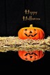 Calabaza de Halloween con Happy Halloween.
