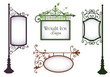 Wrought iron vintage signs