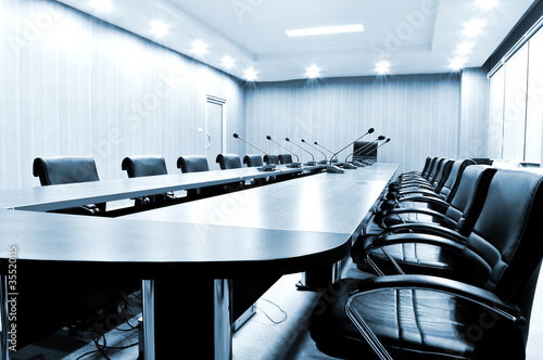 Photo: Chairs in Meeting room - blue tone Chairs in Meeting room - blue tone