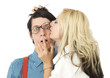 Surprised by Valentine kiss