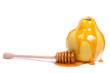 quince fruit with honey dipper