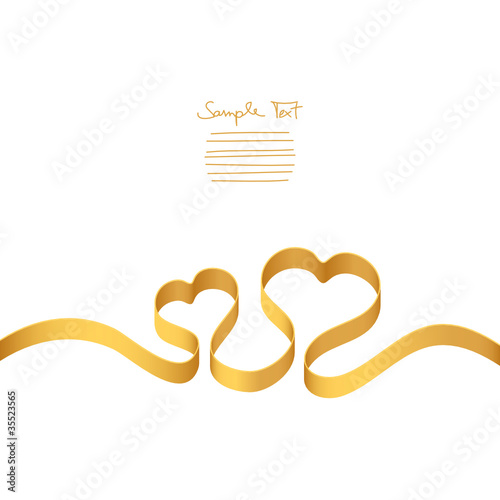 Vector: Gold Ribbon 2 Hearts Gold Ribbon 2 Hearts