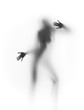 Sexy woman blurry silhouette and hands