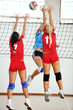 Photo: girls playing volleyball indoor game girls playing volleyball indoor game