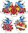 sparrow ribbon emblem set sparrow ribbon emblem set