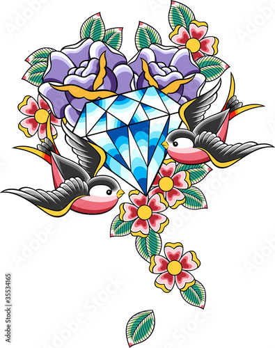 Vintage Diamond Tattoo