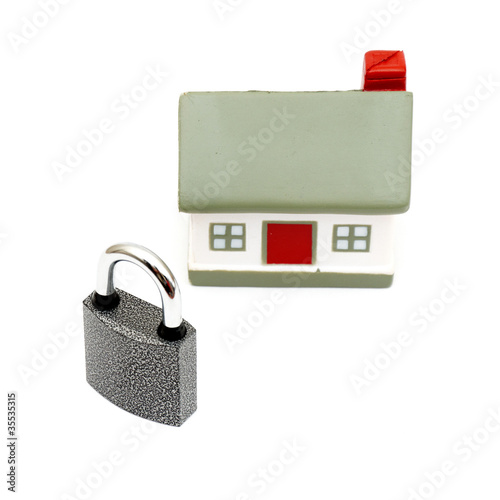 Photo: miniature house with lock miniature house with lock