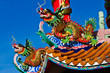 Dragons on the roof with blue sky background Dragons on the roof with blue sky background