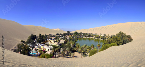 Photo: Panorama of Huacachina Oasis near Ica Peru Panorama of Huacachina Oasis near Ica Peru
