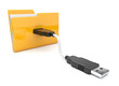 Folder 3d icon. USB onnect . Isolated