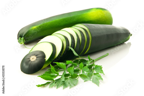 Photo: zucchini decorated with herbs zucchini decorated with herbs
