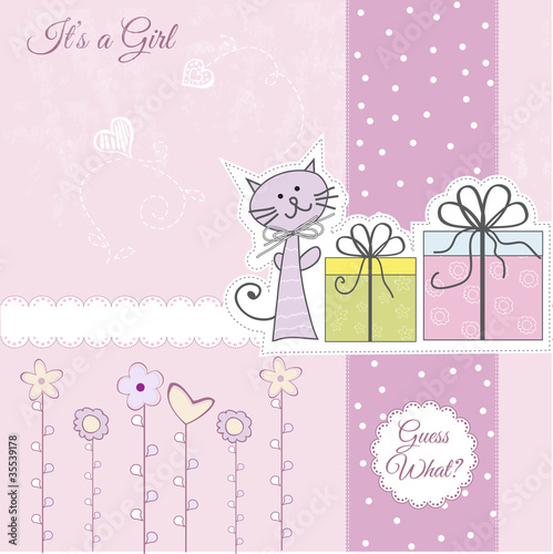 Vector: new baby announcement card new baby announcement card