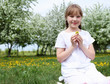little girl in spring park