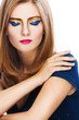 Beautiful bright woman eyes closed