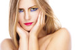 woman beautiful hands near face
