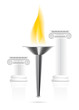 Olympic torch with flame Olympic torch with flame