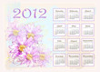 calendar 2012  with pink flowers