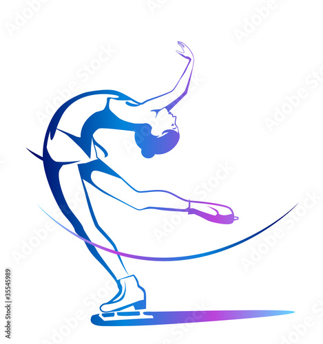 Vector: Winter sport. Ladies figure skating. Ice show. Winter sport. Ladies figure skating. Ice show.