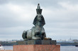 The Sphinx with half skull face in Sant Petersburg, Russia