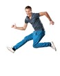 Handsome man jumping.