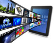 Illustration: Tablet mit Film Tablet mit Film