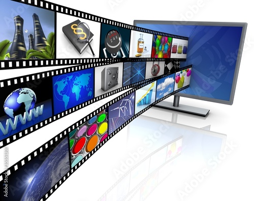 Illustration: Bildschirm mit Film Bildschirm mit Film