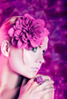 woman on violet
