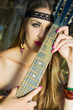 hippie girl with a guitar hippie girl with a guitar