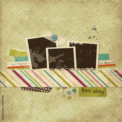 Vector: Scrap template with blank space for your photos Scrap template with blank space for your photos