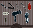 Barber Shop and Hairdresser accessories.Vector illustration