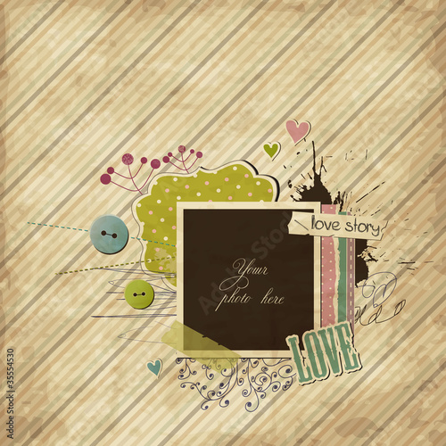 Vektor: Scrap template with elements Scrap template with elements