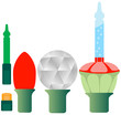 Set of Five Different Christmas Lights