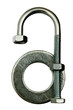 The letter A made from nuts and bolts