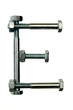 The letter E or l made from nuts and bolts