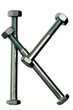 The letter K made from nuts and bolts.