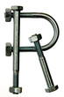 The letter R made from nuts and bolts.