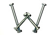 The letter W made from nuts and bolts.