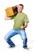 Cool dude with a speaker on the shoulder Cool dude with a speaker on the shoulder