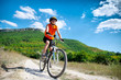 girl rides a bicycle