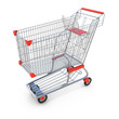 Shopping cart isolated on white Shopping cart isolated on white