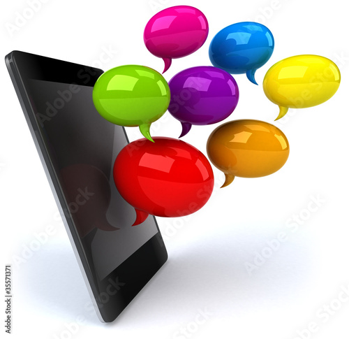 Illustration: Smartphone et bulles Smartphone et bulles