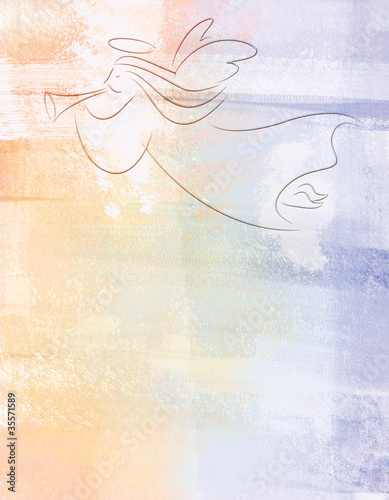 Photo: Angel Illustration on Textured Background Angel Illustration on Textured Background