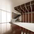 The interior of an empty room, 3D rendering