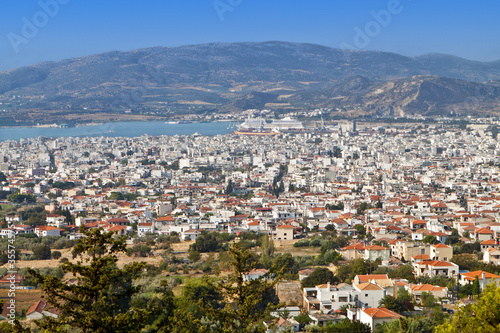 Photo: Volos city as it is seen from Portaria of Pelion in Greece. Volos city as it is seen from Portaria of Pelion in Greece.