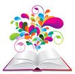 Vector: Open book with color splash. Open book with color splash.