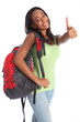 Photo: African American teenage school girl happy success African American teenage school girl happy success