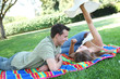 Couple in Love in the Park