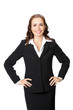 Happy smiling business woman, over white Happy smiling business woman, over white